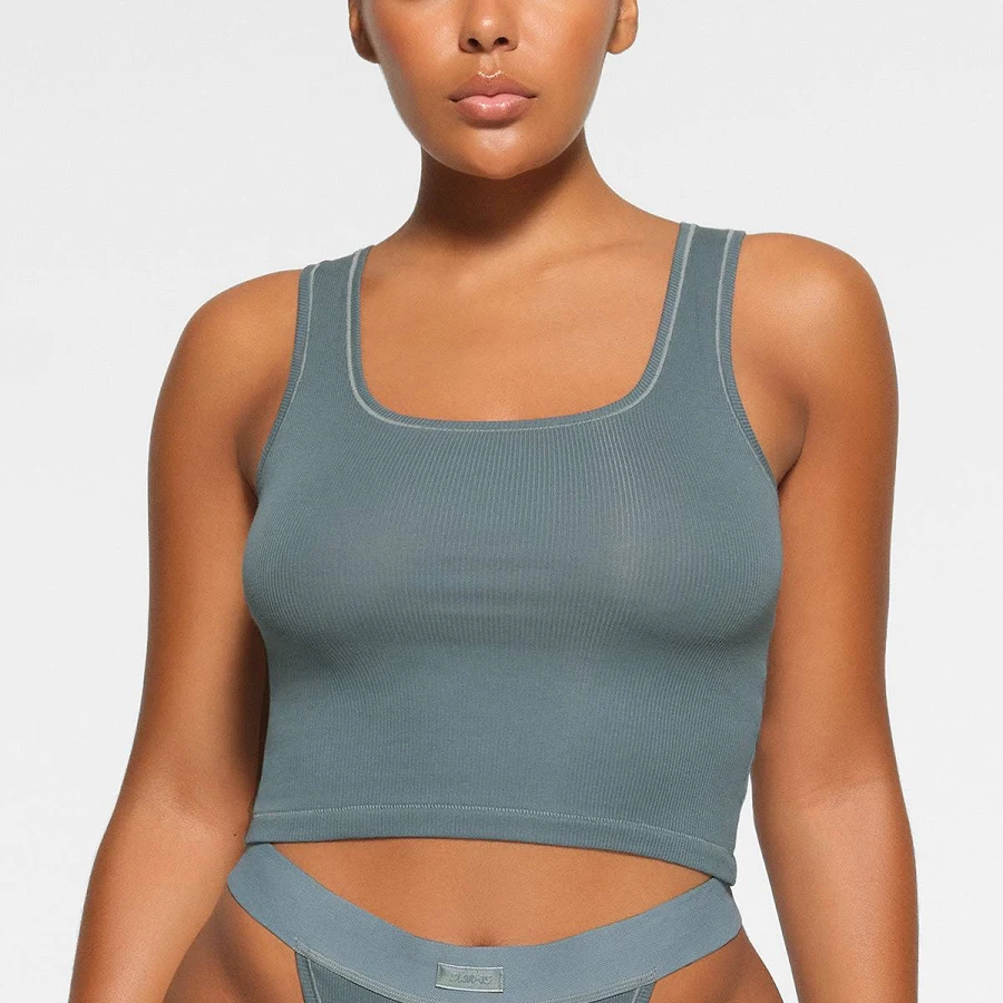 top SKIMS Tank Top | Kyanite | Blue | Cotton Rib | 2XS | 2X-Small | Women's SKIMS $38