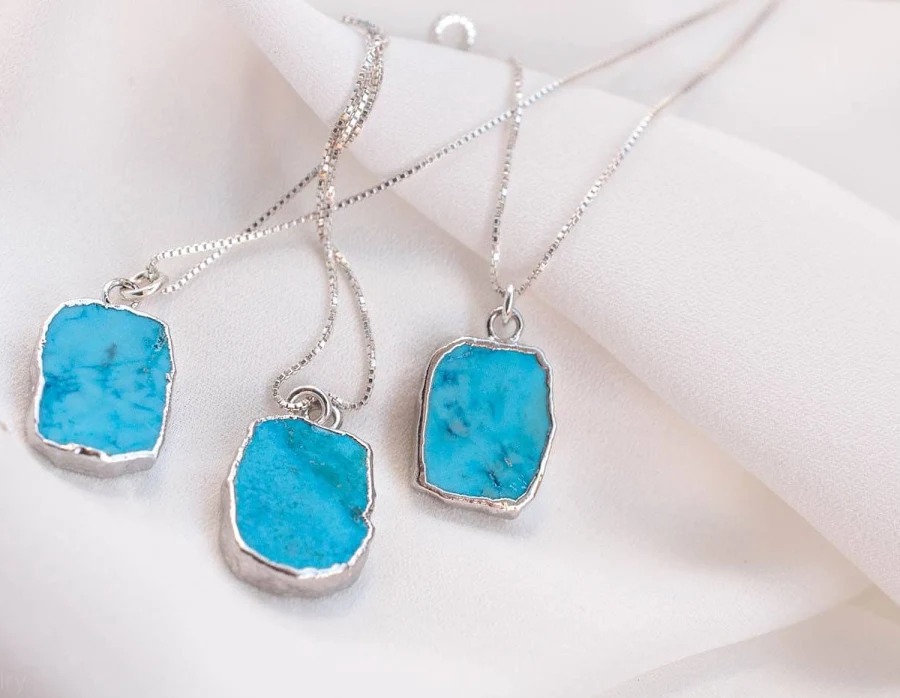 accessory Sterling Silver Boho Turquoise Necklace Etsy - aluniajewelry $39.1