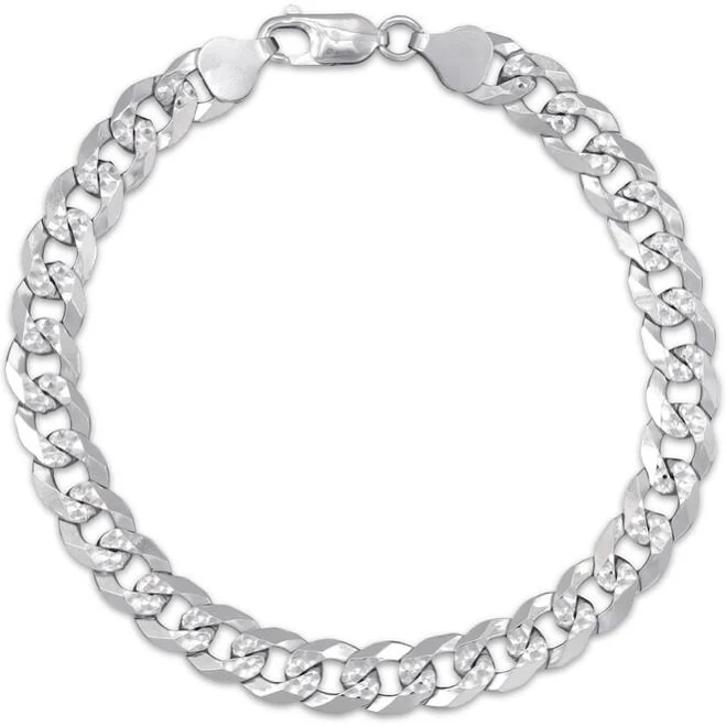 accessory Sterling Silver Diamond-Cut Curb Chain Bracelet Kay Jewelers $119.99