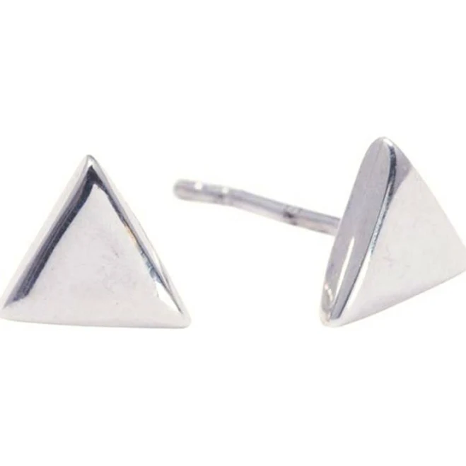 accessory Sterling Silver Flat Triangle Stud Earrings 925silverly.com $11.49