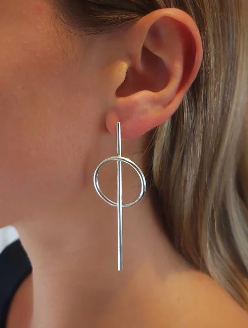 accessory Sterling Silver Geometric Drop Earrings Etsy - JEWELSinART $178.56