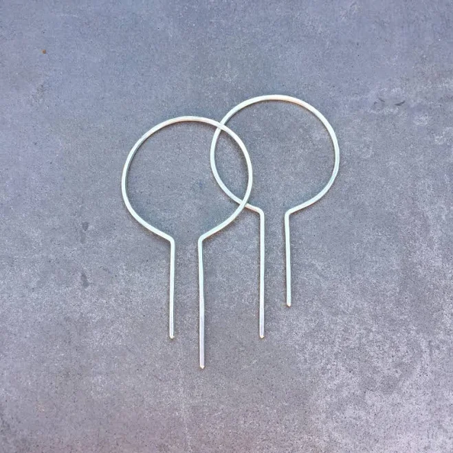 accessory Sterling Silver Geometric Threader Hoop Earrings Etsy - Seller $34