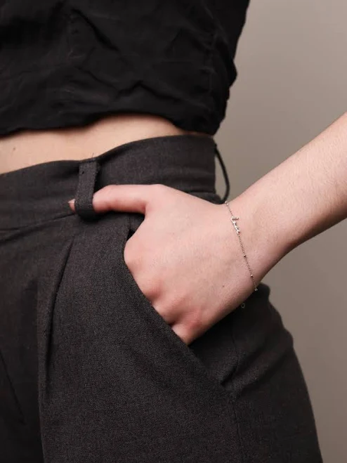 accessory Sterling Silver Love Bracelet Minimalist Dainty Chain Silver Delicate Jewelry Gift for Women and Girls Etsy - Seller $44.99