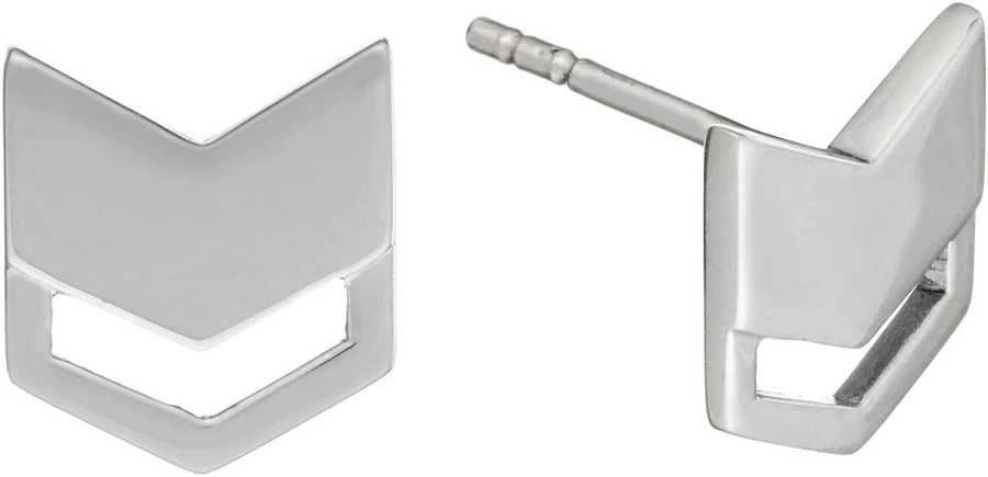 accessory Sterling Silver Minimalist Chevron Stud Earrings 925silverly.com $11.52