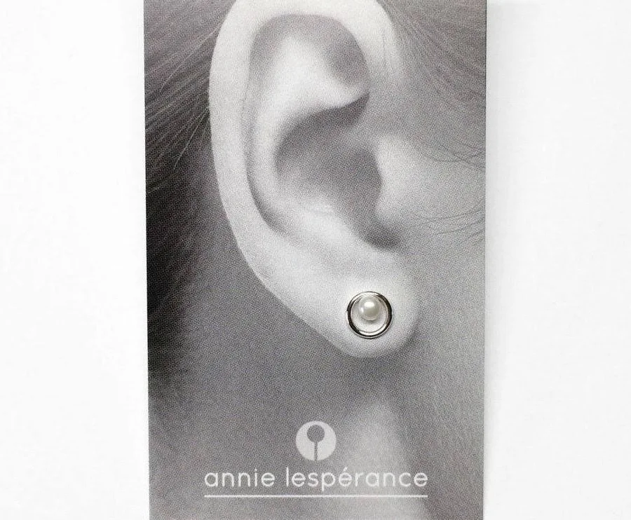 accessory Sterling Silver Pearl Circle Earrings with Tiny Pearls Etsy - annielesperance $38