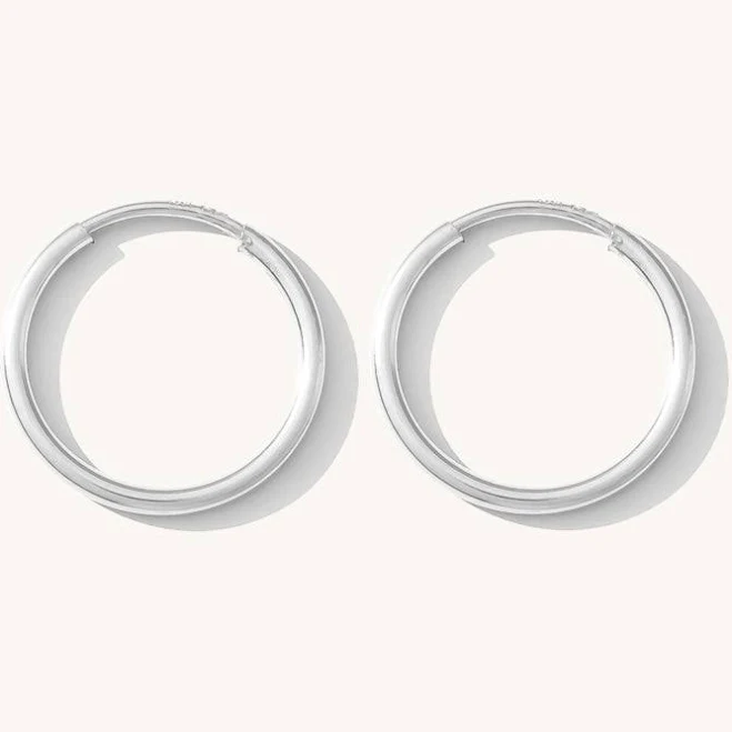 accessory Sterling Silver Thin Hoop Earrings Simple & Dainty $37