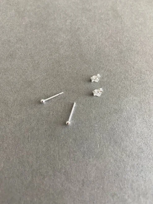 accessory Sterling Silver Tiny Dot Ball Post Stud Earrings Etsy - teenytinyNY $12.79
