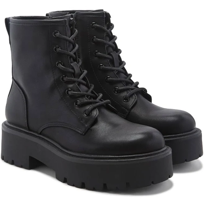 platform shoes Steve Madden Girl Women's Madden Chant Lace Up Boots Famous Footwear $37.49