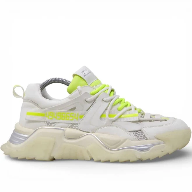 shoes Steve Madden Power White Neon Yellow Chunky Platform Sneakers Womens eBay - thessquad $39.95