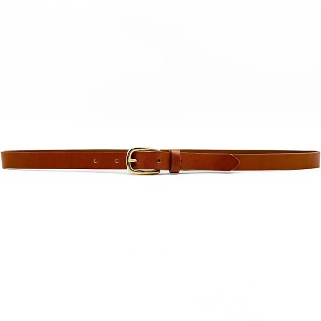 accessory Streets Ahead Classic Everyday Italian Leather Belt with Gold Buckle Streets Ahead USA $135