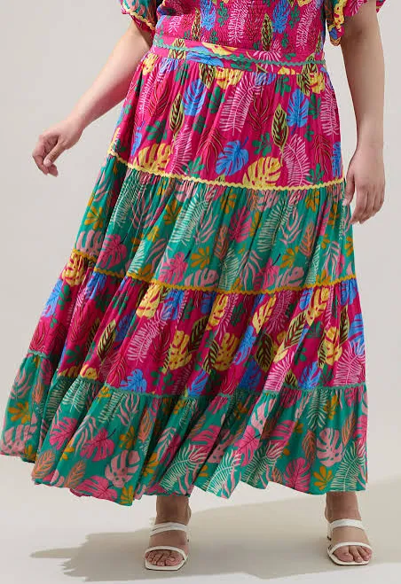 skirt Sugarlips Marina Tropical Tiered Maxi Skirt Sugarlips $109