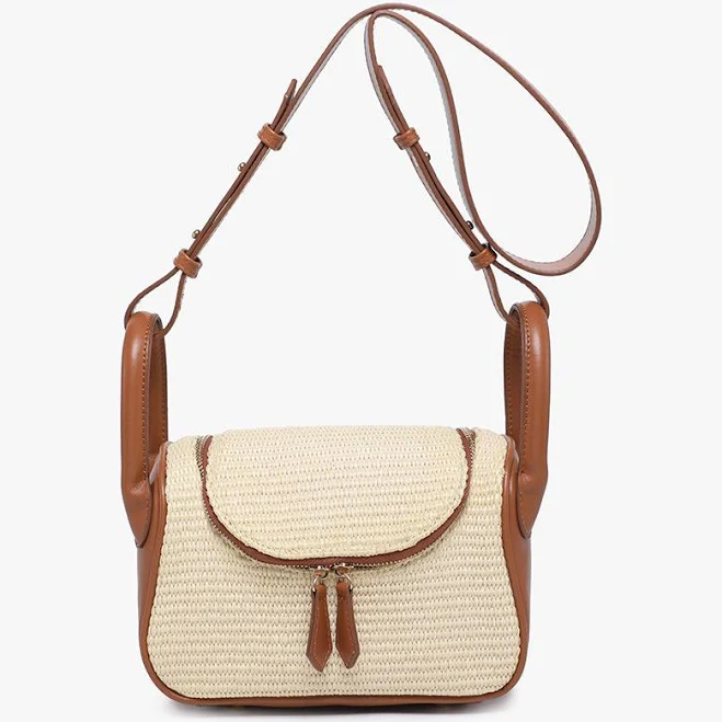 bag Susan Vegan Straw Crossbody with Large Handle Jen & Co. $48