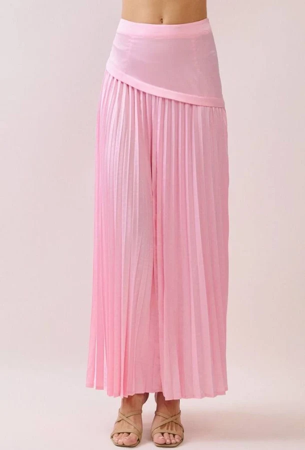 skirt Tcec Satin Pleated Midi Skirt Wanderlust By Abby $60
