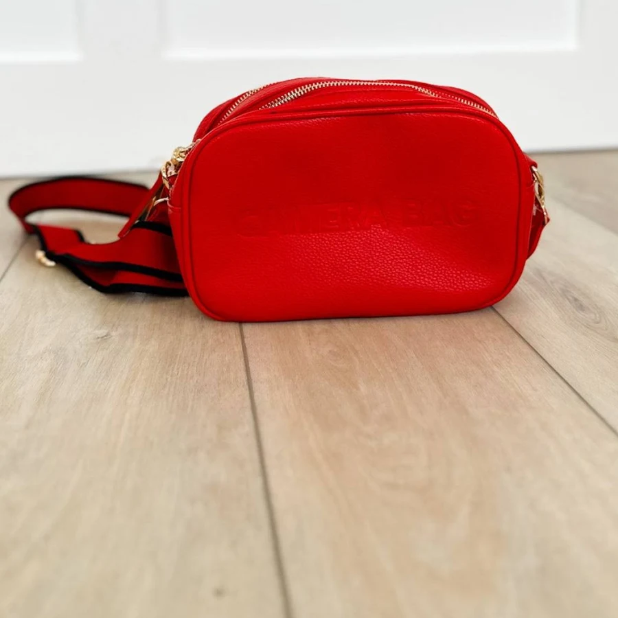 bag The Camera Bag Faux Leather Crossbody Bag - 10 Colors! Red/one_size Avery Mae Boutique $29.99