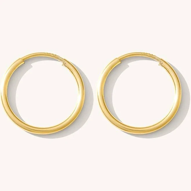 accessory Thin Hoop Earrings Gold Simple & Dainty $37