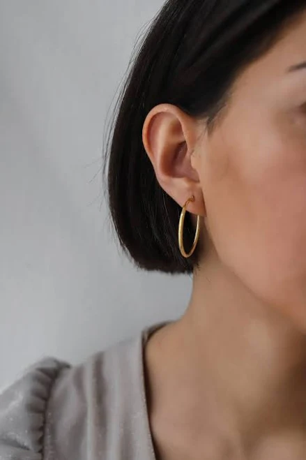 accessory Thin Lightweight Gold Hoop Earrings Etsy - Seller $80.1