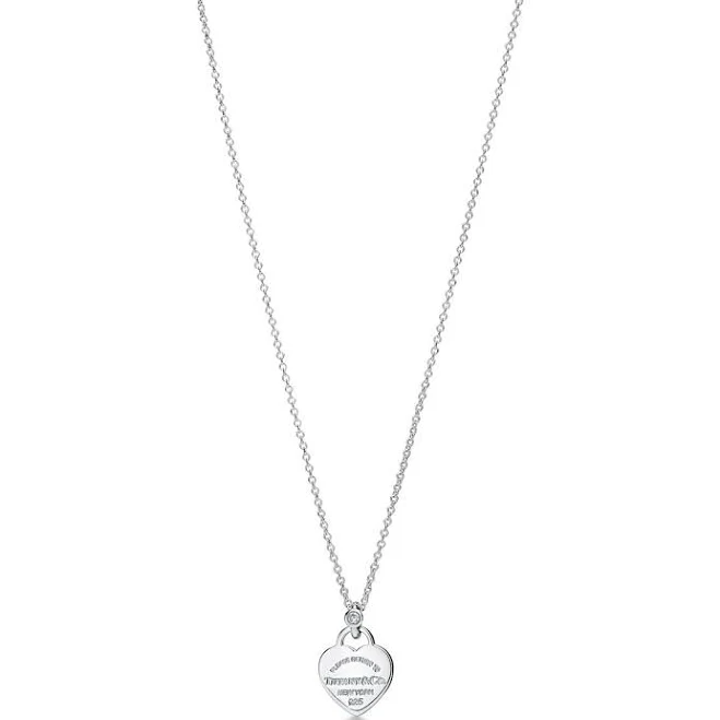 accessory Tiffany Sterling Silver Diamond Mini Heart Tag Pendant Tiffany & Co. $650