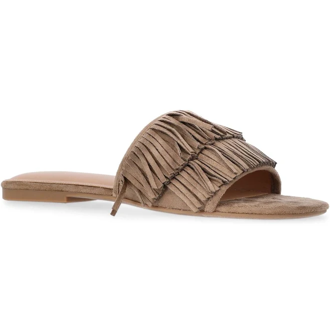 shoes Time and Tru Women's Fringe Slide Sandals Walmart $24.98