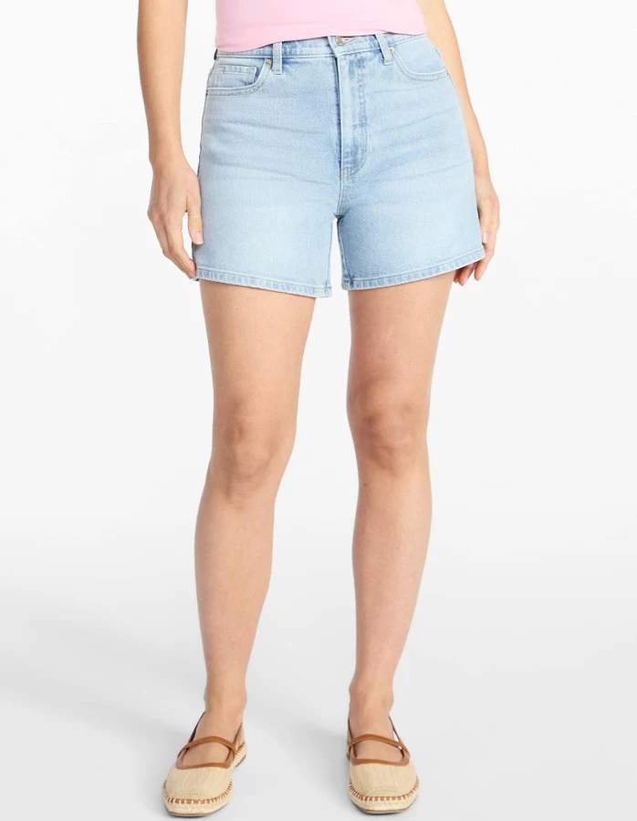 shorts Time and Tru Women's High-Rise 5" Denim Shorts Walmart $17.98