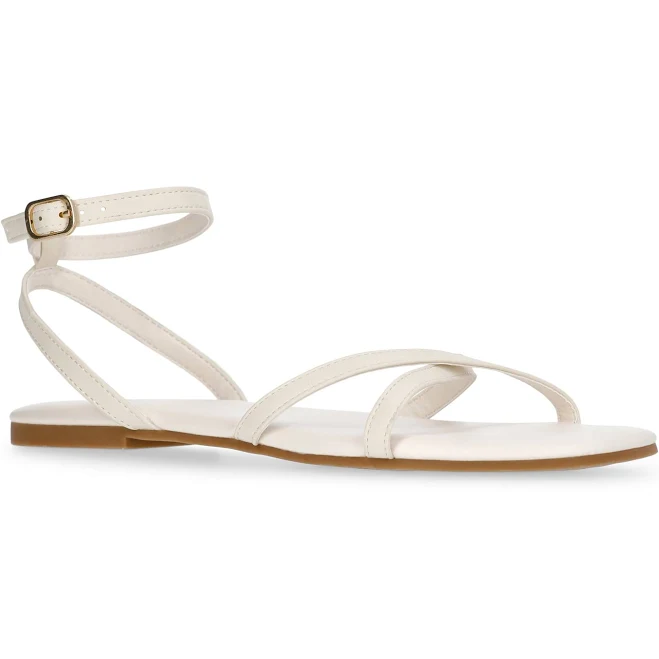 shoes Time and Tru Women's Strappy Flat Sandals Walmart $14.98