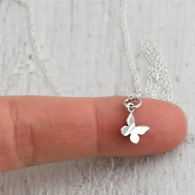 accessory Tiny Butterfly Sterling Silver Necklace Etsy - TNineandCompany $22.5