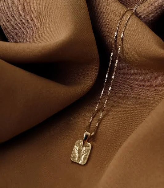 accessory Tiny Gold Rectangle Pendant Necklace Etsy - Seller $56.66