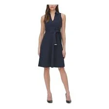 dress Tommy Hilfiger Scuba Crepe Belted Dress - Sky Captain - Size 14 Poshmark $65