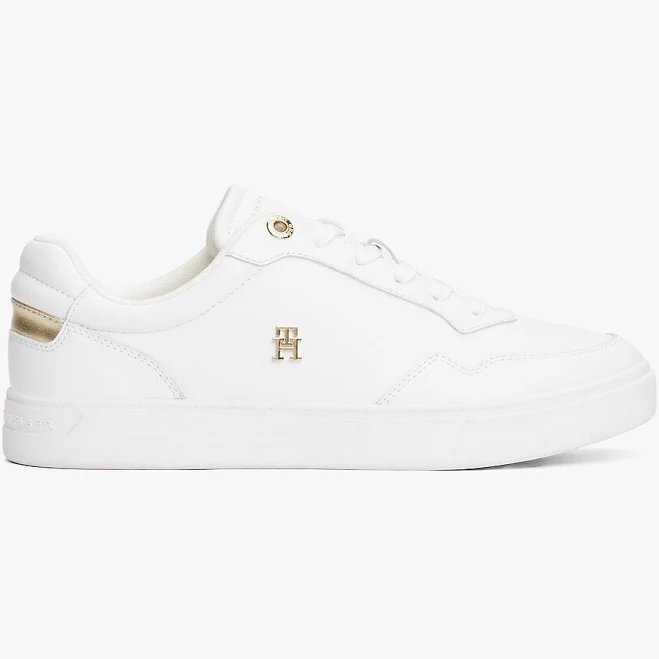 shoes Tommy Hilfiger Women's Metallic Leather Court Sneaker Tommy Hilfiger $71.4