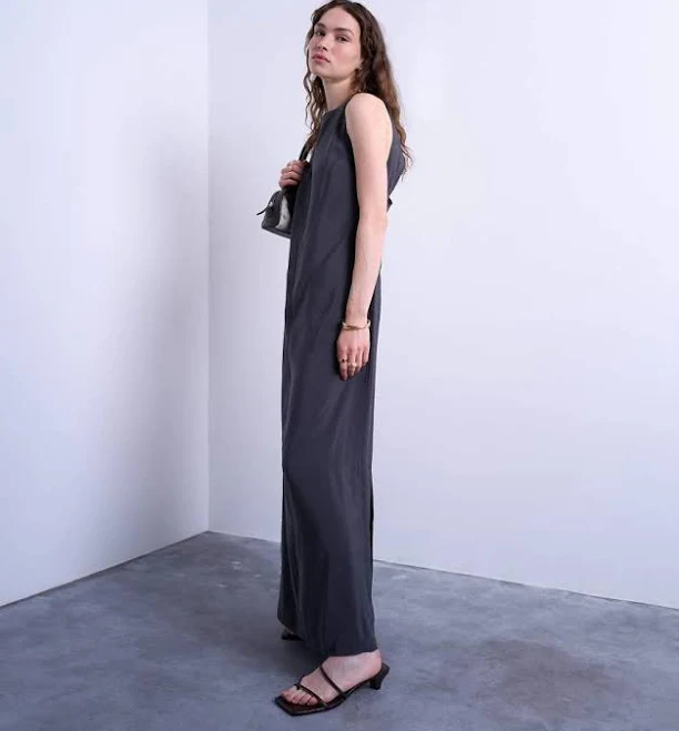 dress Topshop High Neck Open Back Throw-On Midi Dress ASOS $37.99