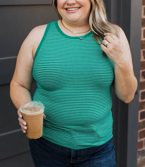 top Totally Darling Striped Knit Tank Top The Pulse Boutique $34.95