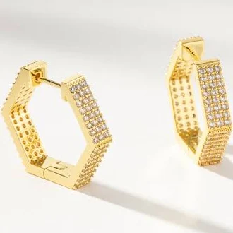accessory Uncommon James Geometric Pav&eacute; Statement Hoop Earrings Uncommon James $55