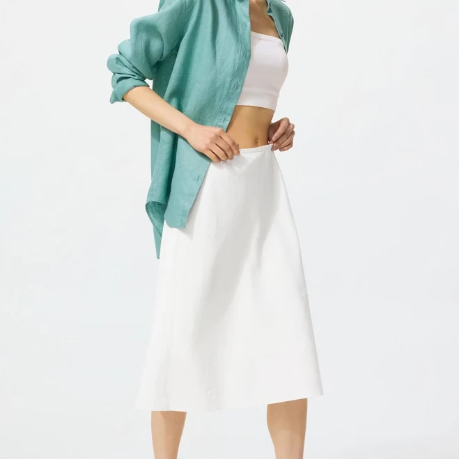 matching set Uniqlo Linen Blend Narrow Midi Skirt uniqlo.com/us $49.9