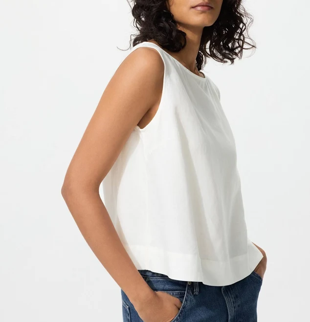 top UNIQLO Women's Sleeveless Linen Blend Blouse uniqlo.com/us $29.9