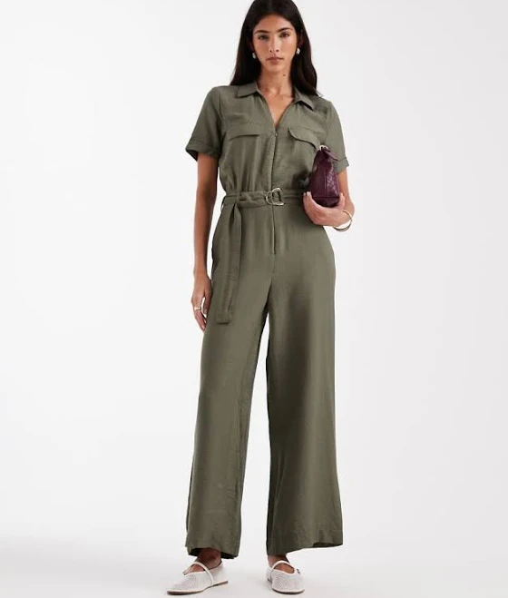 jumpsuit Vero Moda Women's Belted Waist Utility Jumpsuit ASOS $81