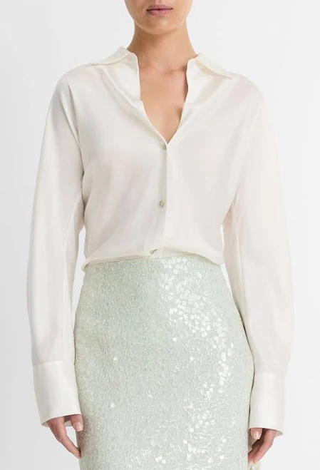 top Vince Women's Silk Long-Sleeve Blouse Nordstrom $448