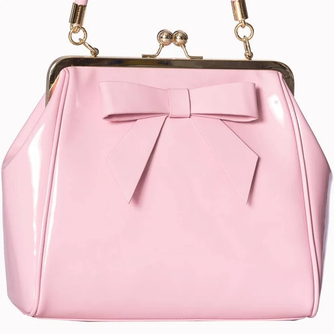 bag Vintage Patent Bow Kisslock Handbag Double Trouble Apparel $69.95