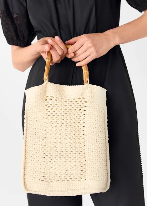 bag Whistles Women's Bamboo-Handle Crochet Tote Bag Whistles UK $119