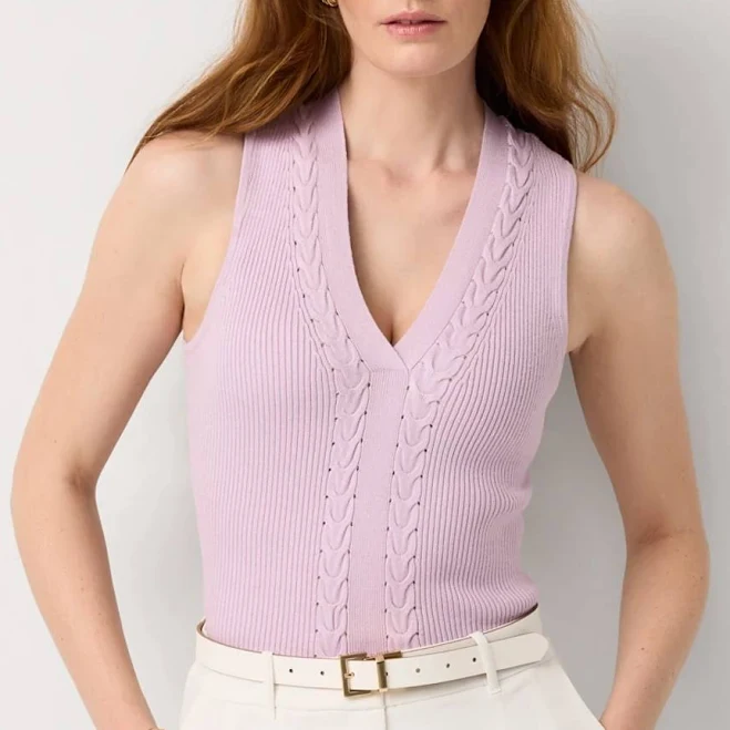 top White House Black Market Women's V-Neck Knit Tank Top White House Black Market $47.4