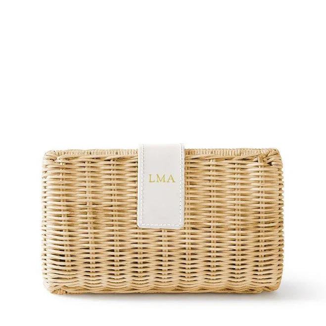 bag Wicker and Leather Clutch Mark and Graham $99