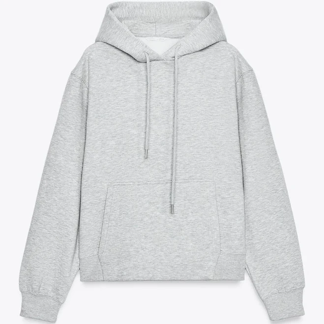 top Woman Zara Basic Hoodie Sweatshirt Zara USA $39.9