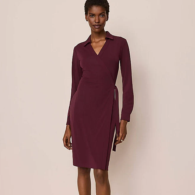 wrap dress Women's Ann Taylor Collared Knit Wrap Dress Ann Taylor $65.93