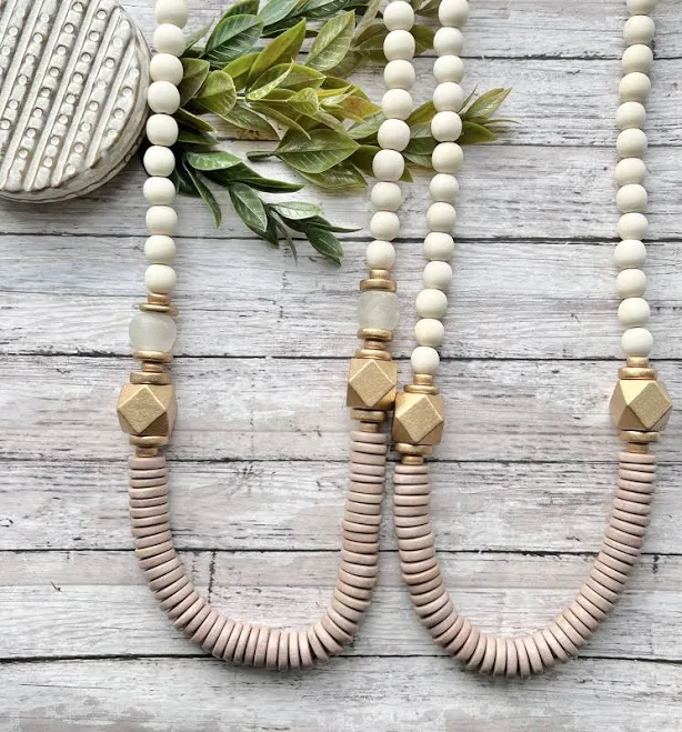 accessory Women's Chunky Wood Beaded Statement Necklace Etsy - BeadedBlues $31.95