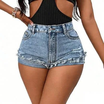shorts Women's High-Rise Heavy Frayed Hem Distressed Denim Shorts Target $33.99