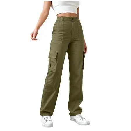 pants Women's High-Waisted Elastic Hiking Pants with Multi-Pockets Walmart - Diufon $7.98