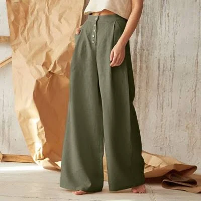 pants Women's High-Waisted Linen Wide-Leg Pants with Pockets Target $38.99