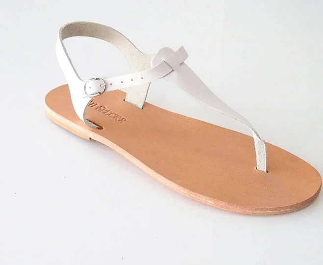 shoes Women's Leather T-Strap Flat Sandals Etsy - Seller $91.92