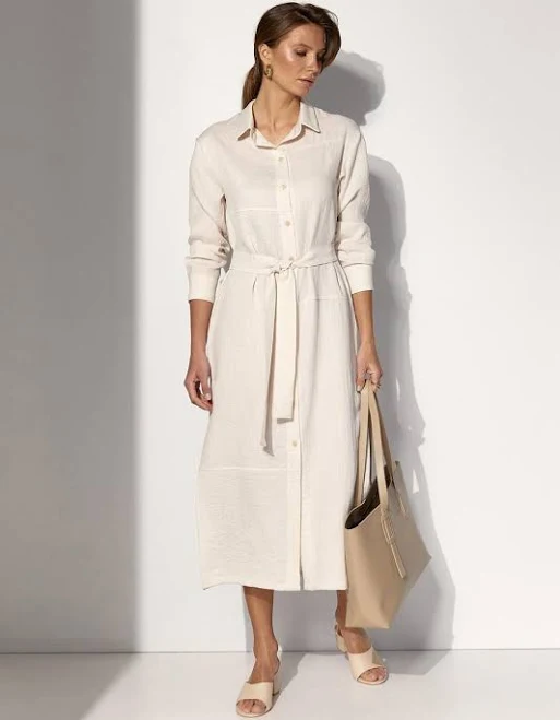 dress Women's Minimalist Linen Button-Down Dress with Belt Etsy - Seller $166.5