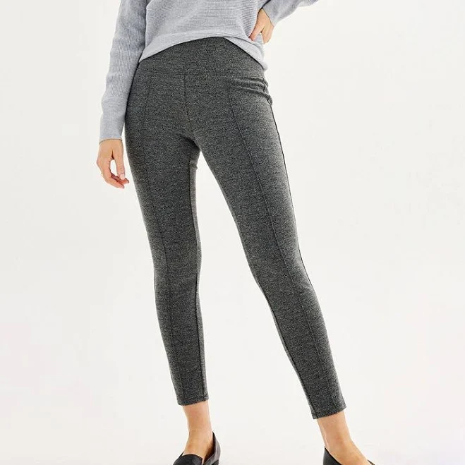 leggings Women's Nine West Seamed Ponte Leggings, Size: XS Short, Charcoal Black Texture Kohl's $24.99