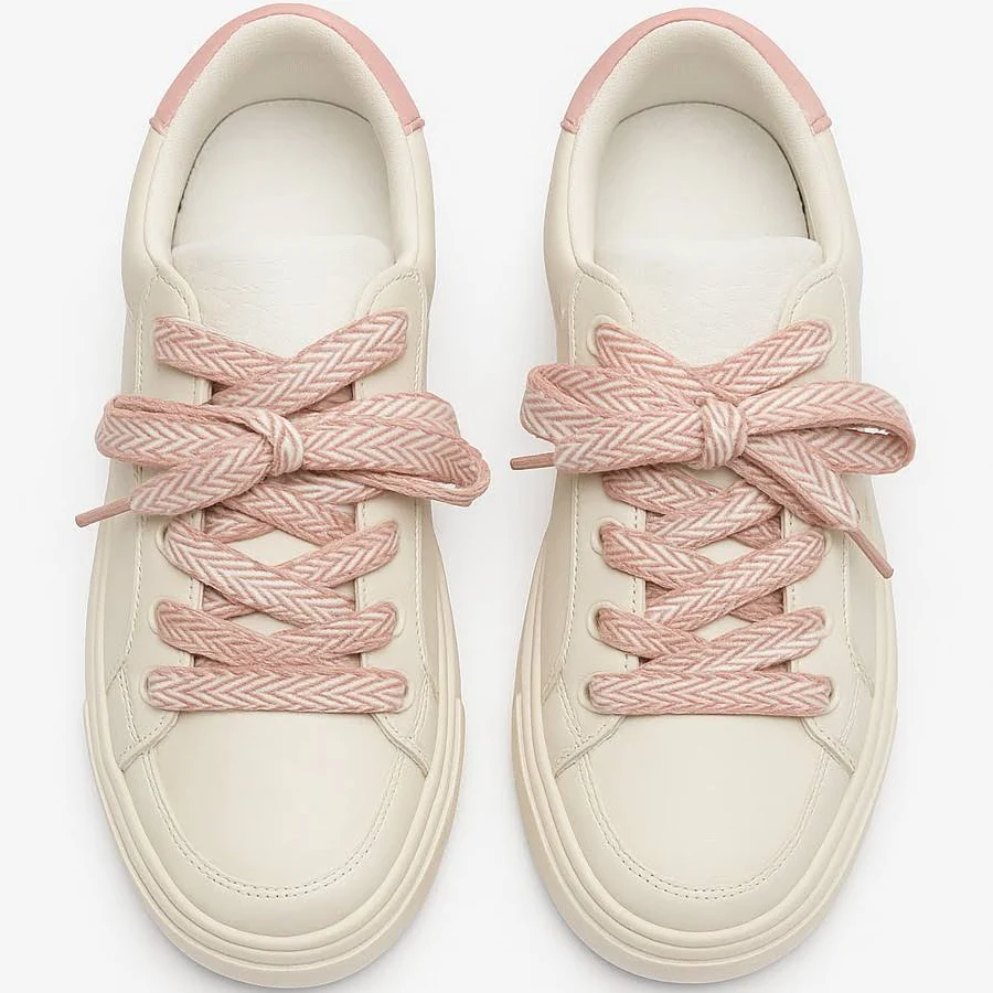 shoes Women's Off-White Sneakers with Pink Accents eBay $29.99