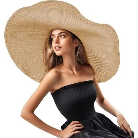 accessory Women's Oversized Straw Beach Hat Walmart - Leweihang $18.99